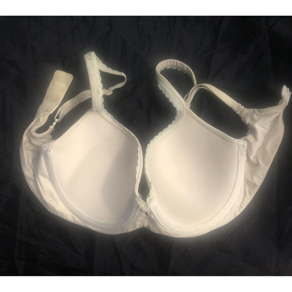Victoria Secret Bra 32D Nude Demi Buste Double Underwire Lace Trim Cup & Straps - Picture 2 of 5